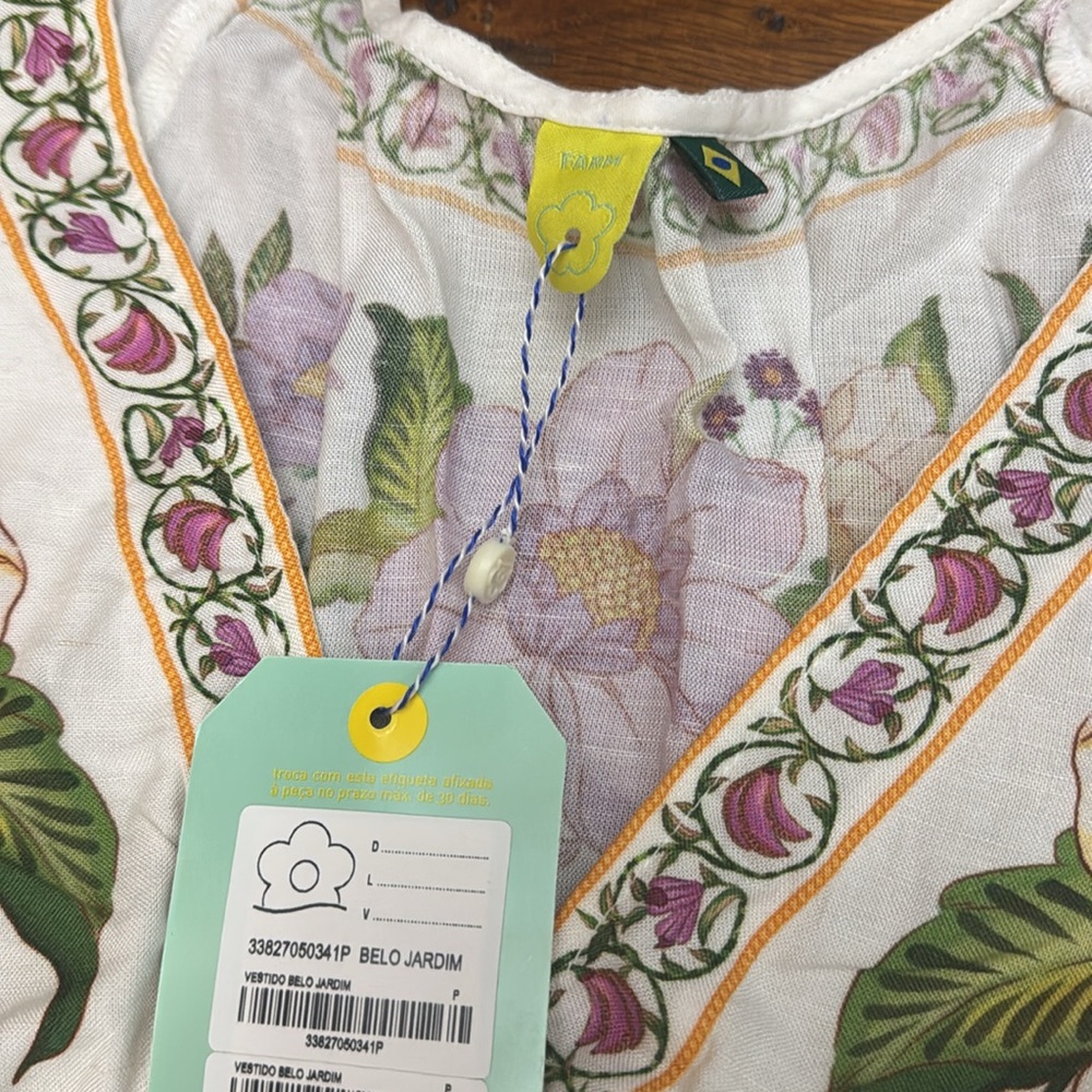 Floral Embroidered Dress with Bell Sleeves FARM RIO - Picture 5 of 6